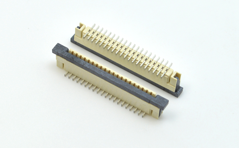 接插件FFC/91精品麻豆视频 1.0MM 5P 一字腳 立貼帶鎖 扁平電纜連接器
